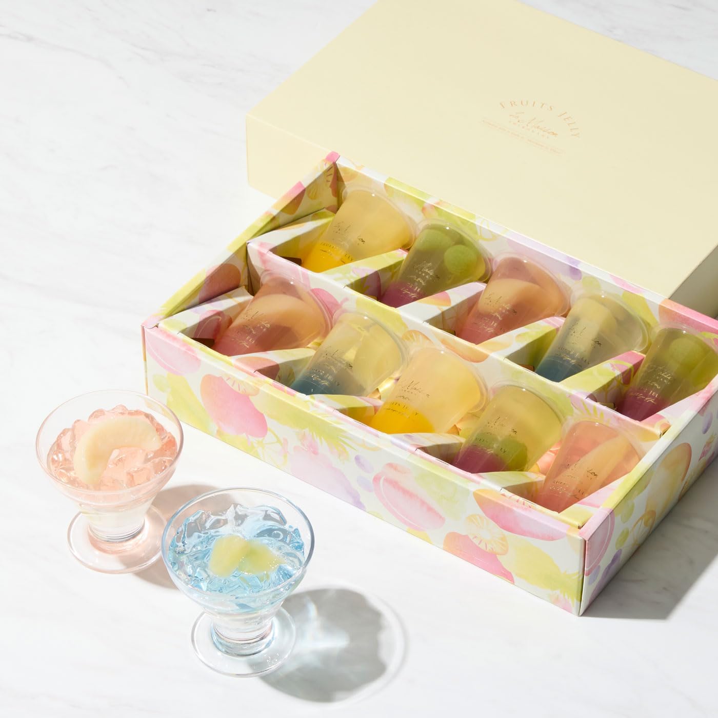 ラ・メゾン白金 2層のフルーツゼリー 10個入 スイーツ 水菓子 詰め合わせ 包装済み お中元 暑中見舞い 夏ギフト プレゼント