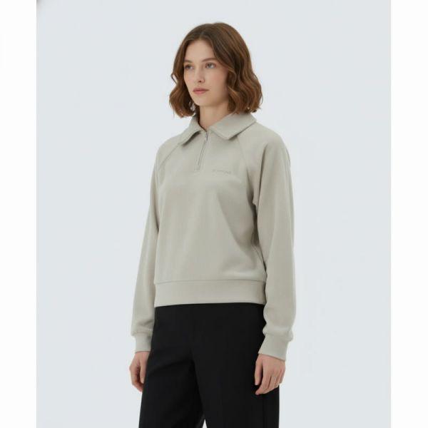 SNOWPEAK APPAREL コーデュロイ 女性 ハーフジップ スウェットシャツ S25WWFZT71 ライトベージュ