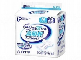 白十字 PUサルバ安心Wフィット 高吸収テープ M30枚 35611