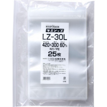 セイニチ チャック付ラミネートスタンドパック ラミジップ 特大サイズNYタイプ LZ-30L 25枚 4,717円