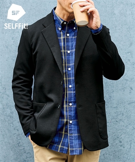 メンズダウンジャケットカットソージャケット【３L以上お腹ゆったり】 ネイビー 黒