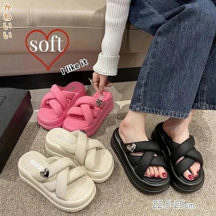 1つ買うと1つ無料本日限り激安SALE超人気商品軽量 発的な厚底サンダルが可愛くて柔らかくて超軽くて疲れない足におしゃれなサンダルスリッパ母の日