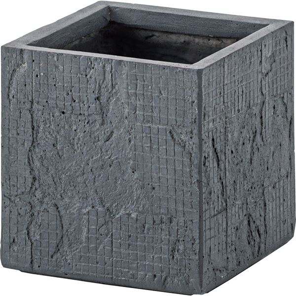 鉢カバー プランターカバー 約幅25x奥行25x高さ25.5cm ダークグレー グリーンベース 完成品 リビング 店舗 インテリア家具