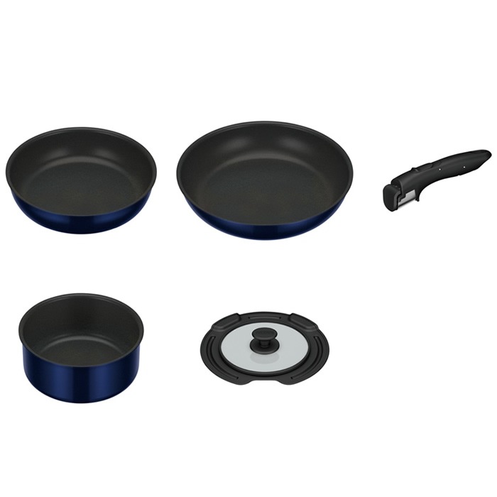 取っ手のとれるフライパン５点セットEA KSE-5A-DPBL ディープブルー 22cm・26cm 18cm鍋 食洗機対応