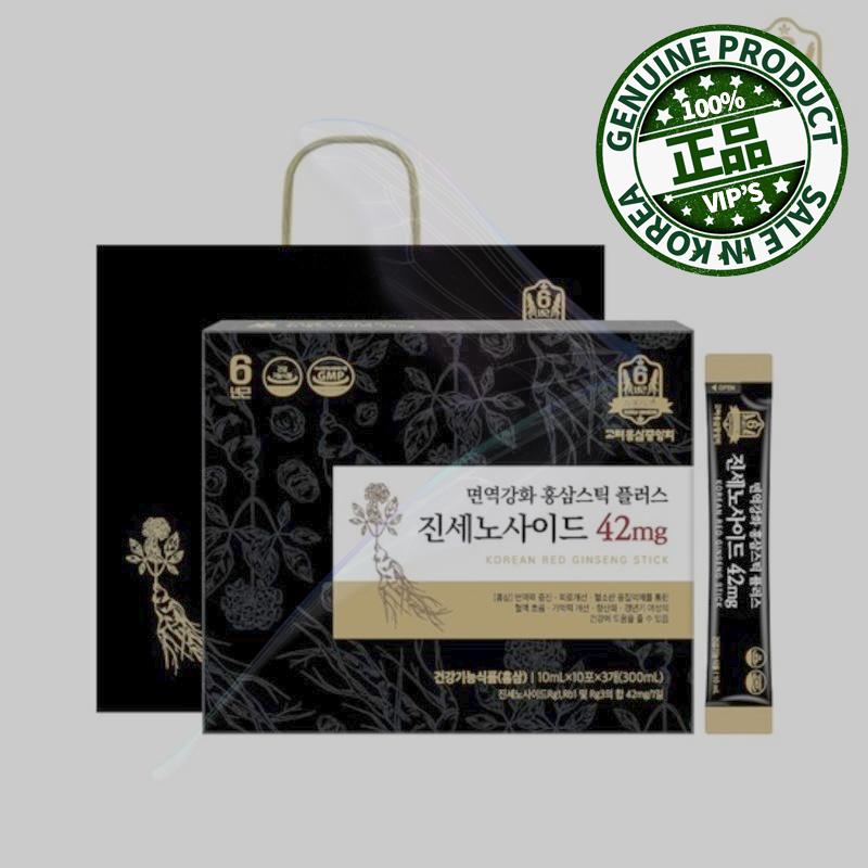 高麗紅参中央会免疫強化紅参スティックプラスジンセノサイド42mg +ショッピングバッグ/ 1個/ 30個入り