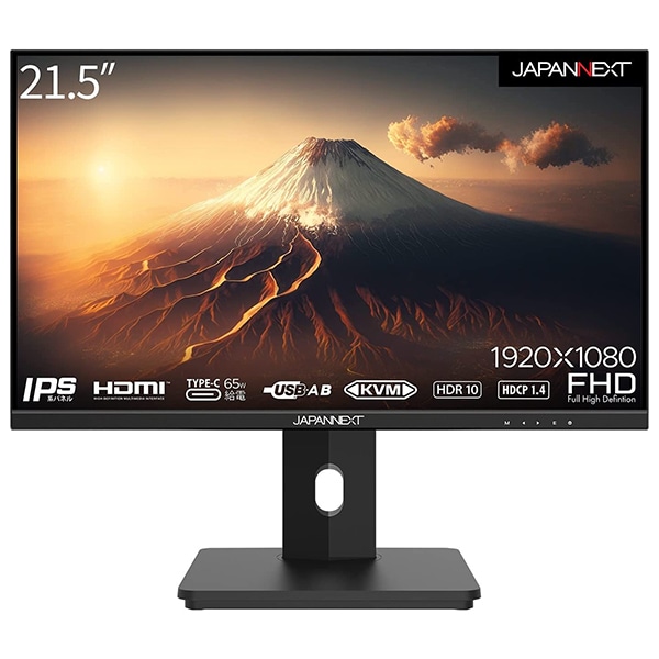 JN-I215FLFHSP-C65W 液晶ディスプレイ / 21.5型 / 19201080 / HDMI1USB Type-C1 / ブラック / スピーカー:有