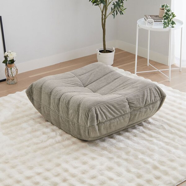 ゆったり包み込まれるローソファ グレー オットマン単品