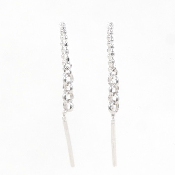 K18 18金 WG ホワイトゴールド ピアス 総重量約0.6g ジュエリー 中古