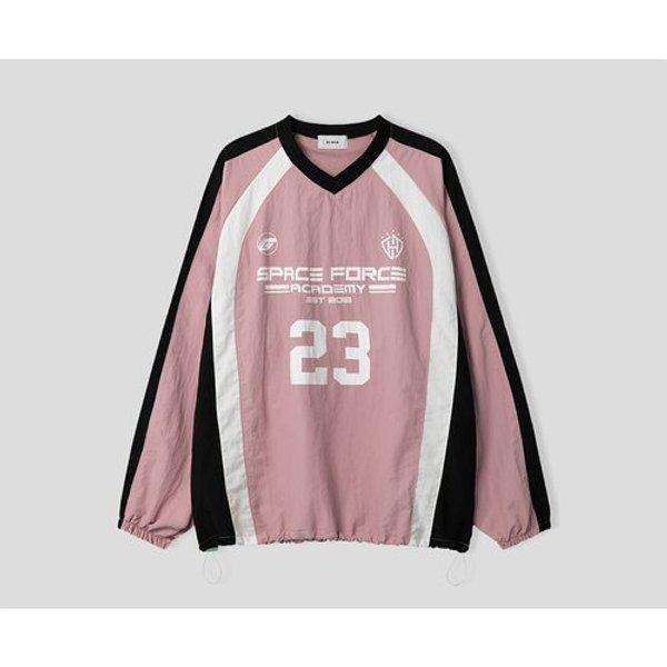 男性用フォース23 Vネックトラック長袖Tシャツ RM-TSA-Q052-ピンク