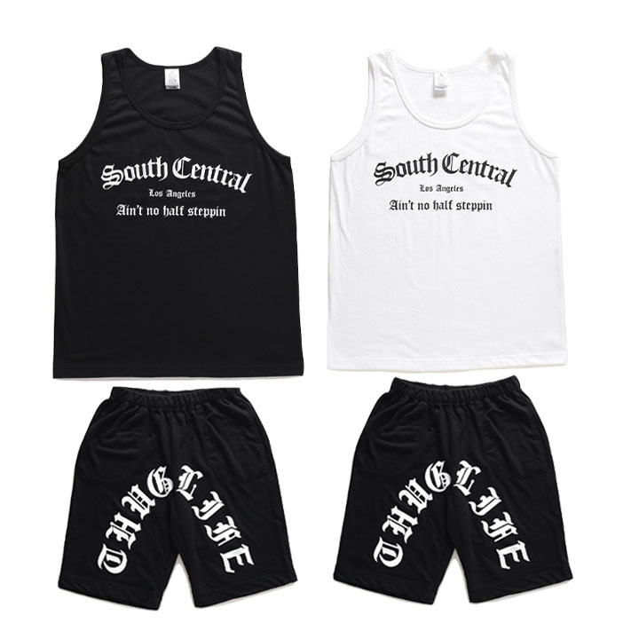 ACE FLAG 上下セット 半袖 ブランド Tシャツ ハーフパンツ メンズ 春夏用 黒 白 大きいサイズ エースフラッグ セットアップ South Central