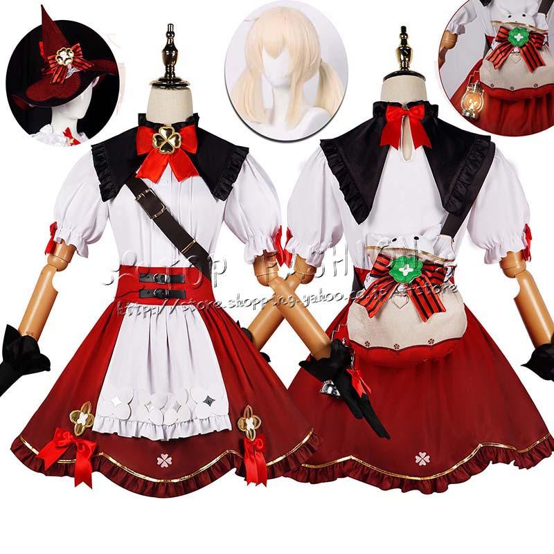 原神 げんしん genshin 風 クレー Klee 魔女 新装 新しい服 コスプレ衣装 ウィッグ cosplay イベント 演出服 アニメ変装 仮装