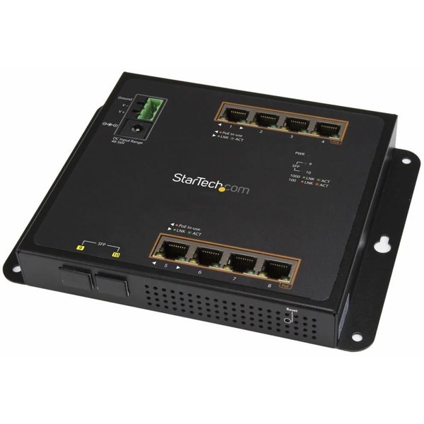 IES101GP2SFW ブラック 8ポートPoE+給電機能付きギガビットイーサネット対応マネージスイッチ 2ポートSFP搭載 ウォールマウント対応 GbE対応スイッチングハブ メーカー直送