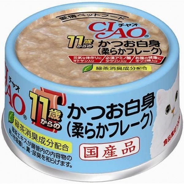 （まとめ買い）いなば 11歳からのかつお白身 柔らかフレーク M-42 75g 猫用缶詰 キャットフード [x24] 5,767円