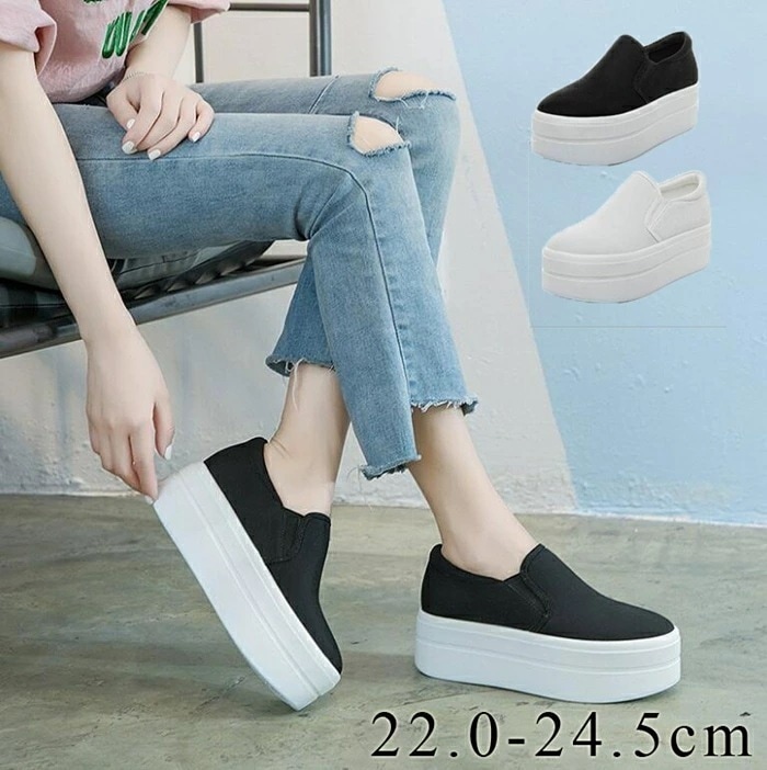 【即納】スリッポン スニーカー シューズ ローカット フラット レディース 靴 スニーカー スニーカー レディース 厚底 インヒールスニーカー 紐なし インヒールスリッポン おしゃれ 大きいサイズ