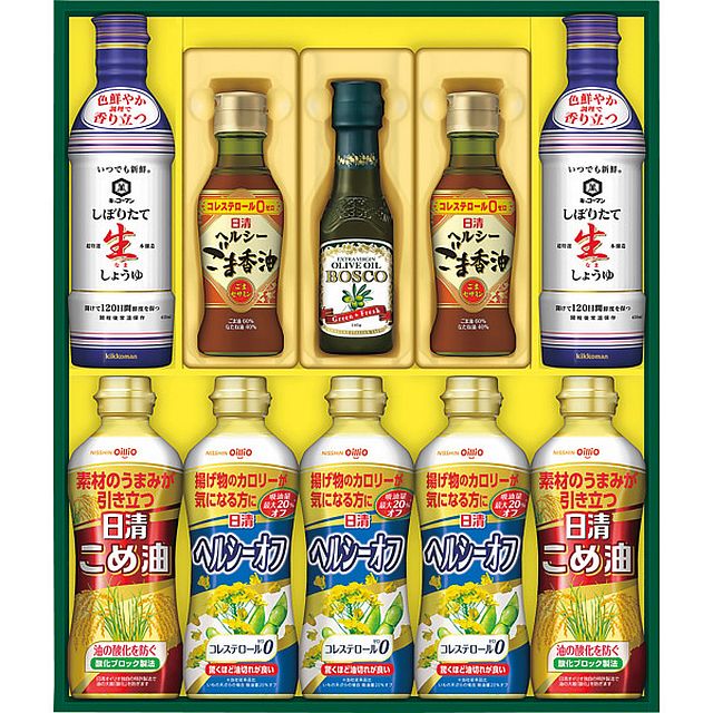日清 ヘルシーオイル&キッコーマン生しょうゆギフト