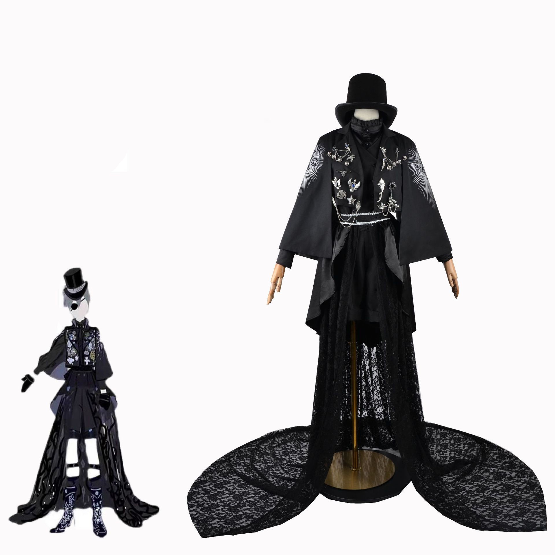 【即納】【英国風ゴシック執事衣装 記念式典用外套セット】 貴族少年スタイル・アンティーク調小物付き