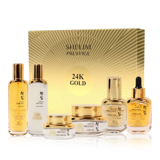 [公式/正規品] シュリンプ 24Kゴールド プレステージ 6点 セット/プレミアム ゴールド/しわ 機能性 保湿 弾力 基礎化粧品