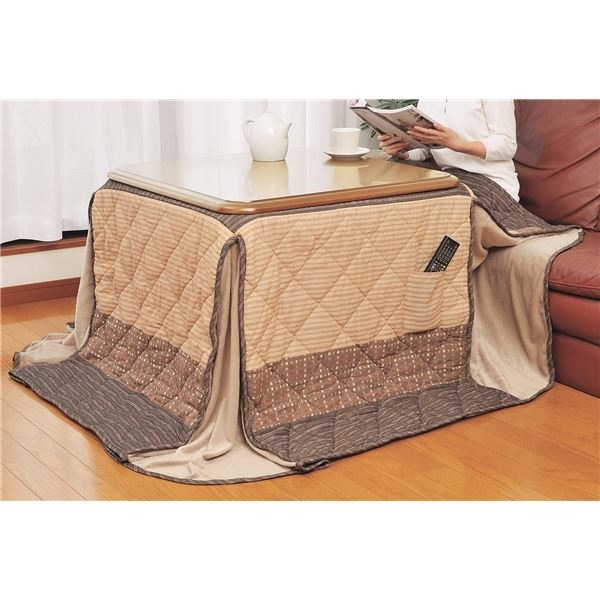 高さ3段階調節できるリビングこたつ 75x75cm用 掛布団[220x220cm]