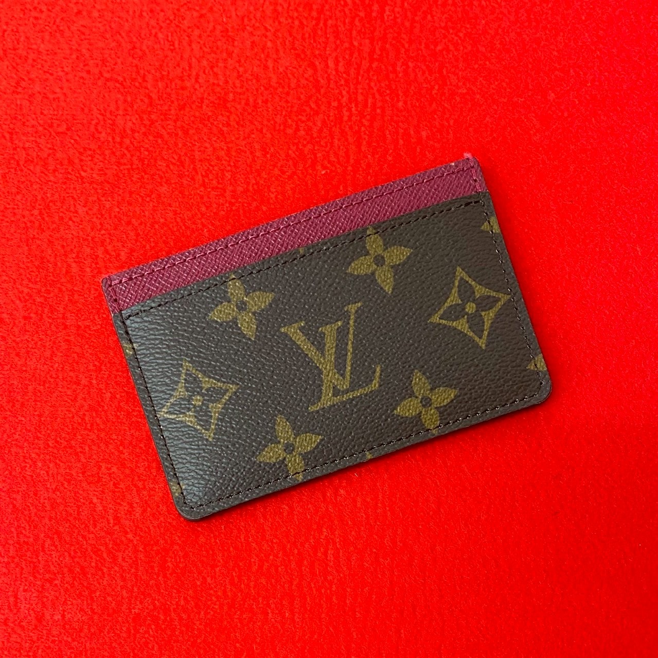 ポルトカルト・サーンプル モノグラムカードケース レザー PVC ブラウン ss391