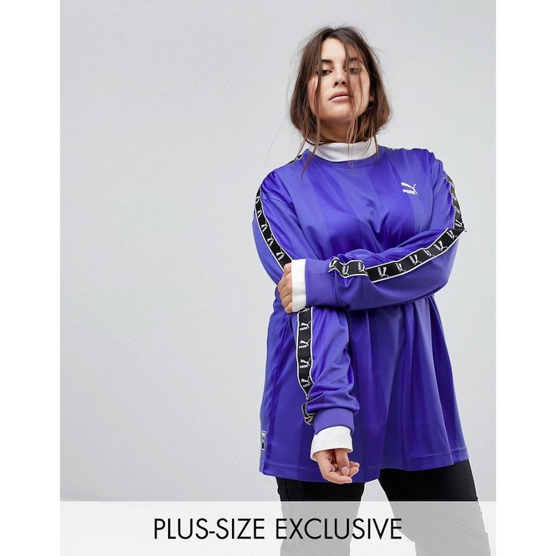 プーマ レディース トップス【Puma Exclusive To ASOS Plus Football Jersey In Purple With Taping】Purple プーマ レディース トップス【Puma Exclusive To ASOS Plus Football Jersey In Purple With Taping】Purple