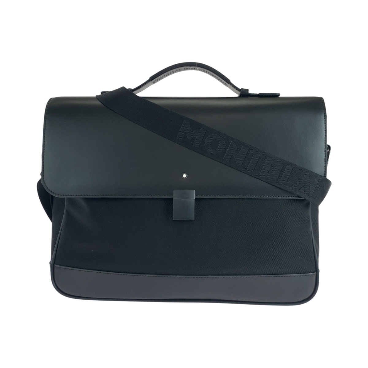 美品 ナイトフライト ブラック 黒 ブラック金具 キャンバス/レザー 114840 ショルダーバッグ ビジネスバッグ ブリーフケース メンズ 504236