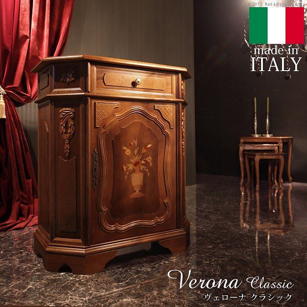 アンティーク調 輸入家具 ヴェローナクラシック サイドボード 幅80cm キャビネットチェスト 送料無料