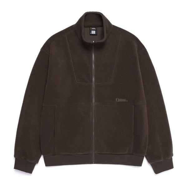 N254UFT960 変形フリース ハイネック ジップアップ BROWN