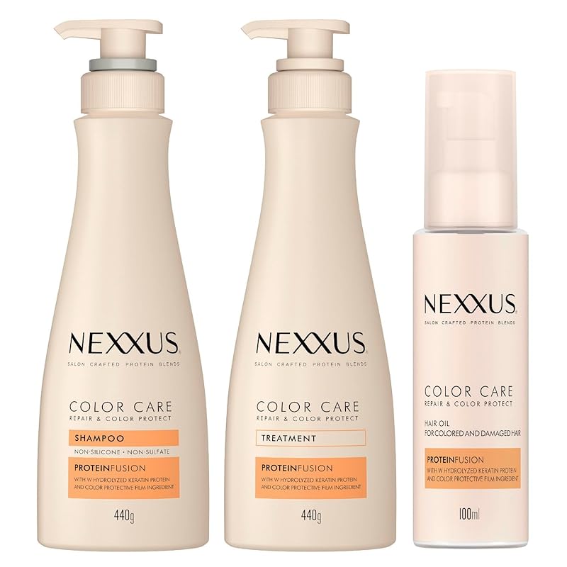 【セット買い】NEXXUS(ネクサス) リペアアンドカラープロテクト シャンプー＋コンディショナー(トリートメント)＋ヘアオイル 3点セット 各440g+100ml 日本製
