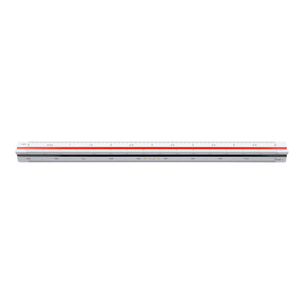 （まとめ買い）三角スケール 建築士用30cm 副尺なし 1-882-0601 [x3]
