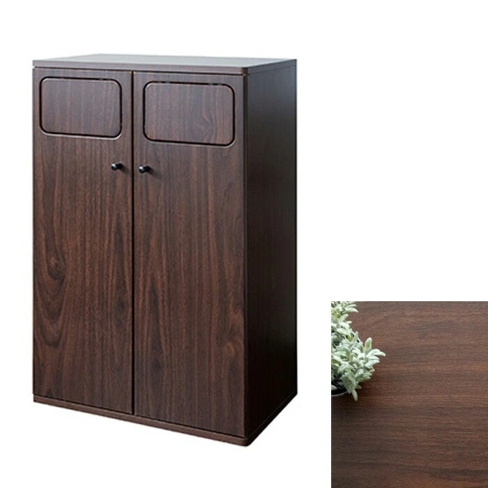 ゴミ箱 45L×2 プッシュ式 木製 ダブルダストボックス Empro エンプロー DB-802R-BR ブラウン