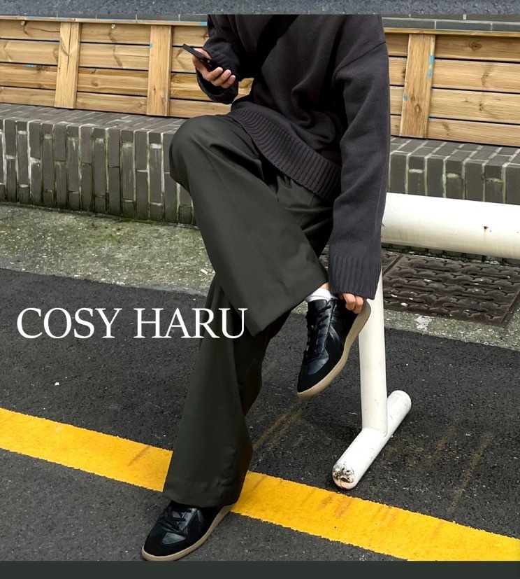 [COSYHARU公式] Black & Mocha simple Sneakers