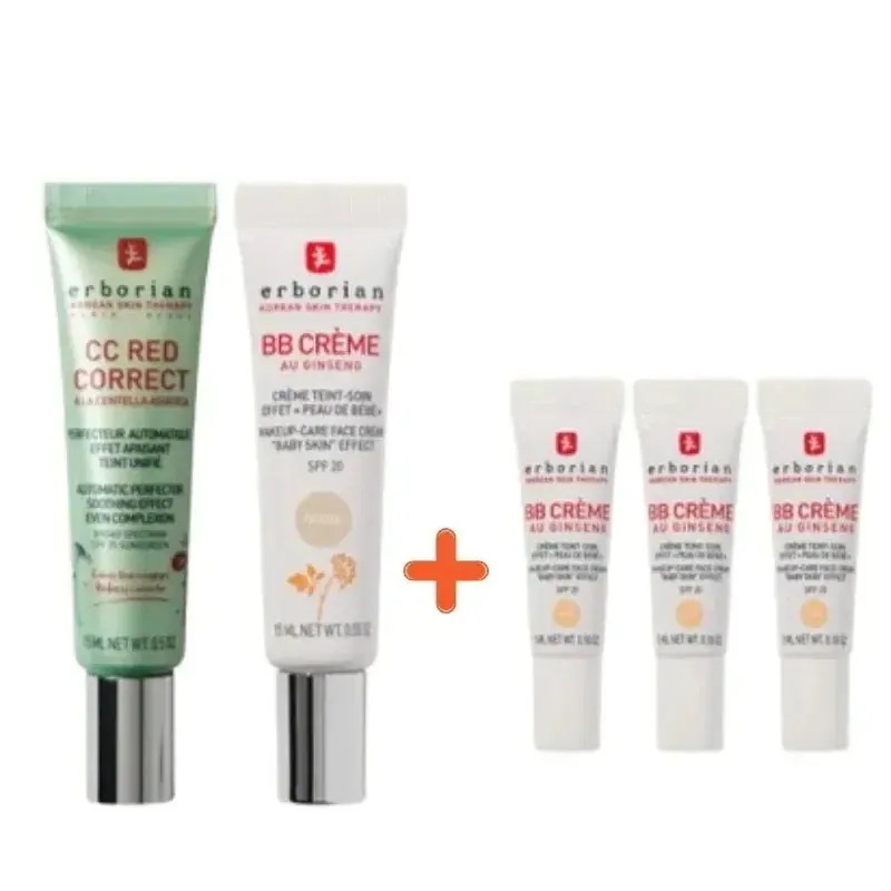 [新作](BBクリームヌード5ml*3個贈呈)CCレッドコレクト15ml+BBクリームアイボリー15ml企画セット 5,032円