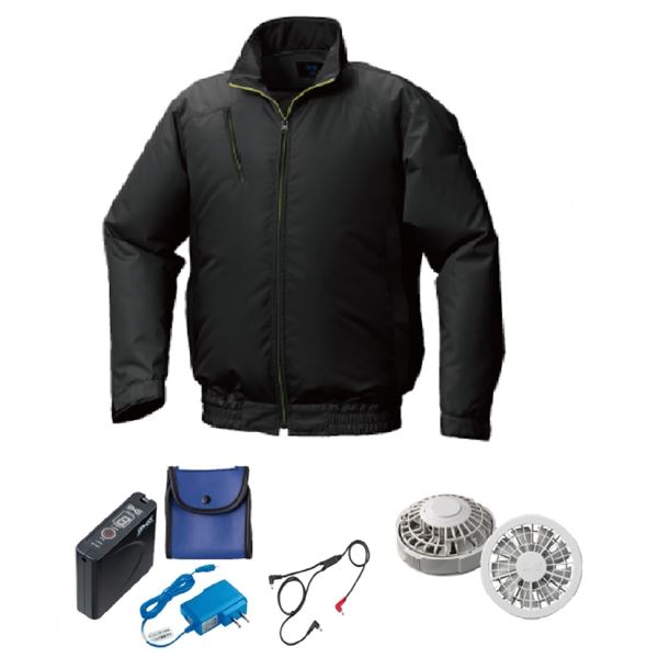 KU92010 空調服 R ポリエステル製 カジュアル FAN2200G・RD9261・LISUPER1セット ブラック LL