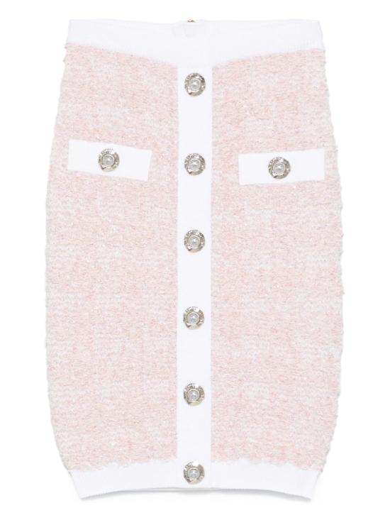 BALMAIN Women Mid Skirts FF1LC016 KI72OIN Pink