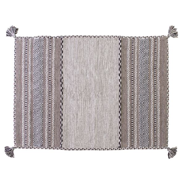 ラグマット 絨毯 130×90cm グレー 長方形 インド製 綿 コットン TTR-102GY シェニール リビング ダイニング ベッドルーム 5,380円