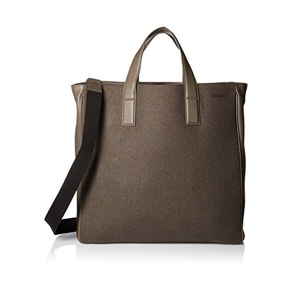 Jack Spade Men s Kahn Wool Leather Tote， Slate， One Size 並行輸入品