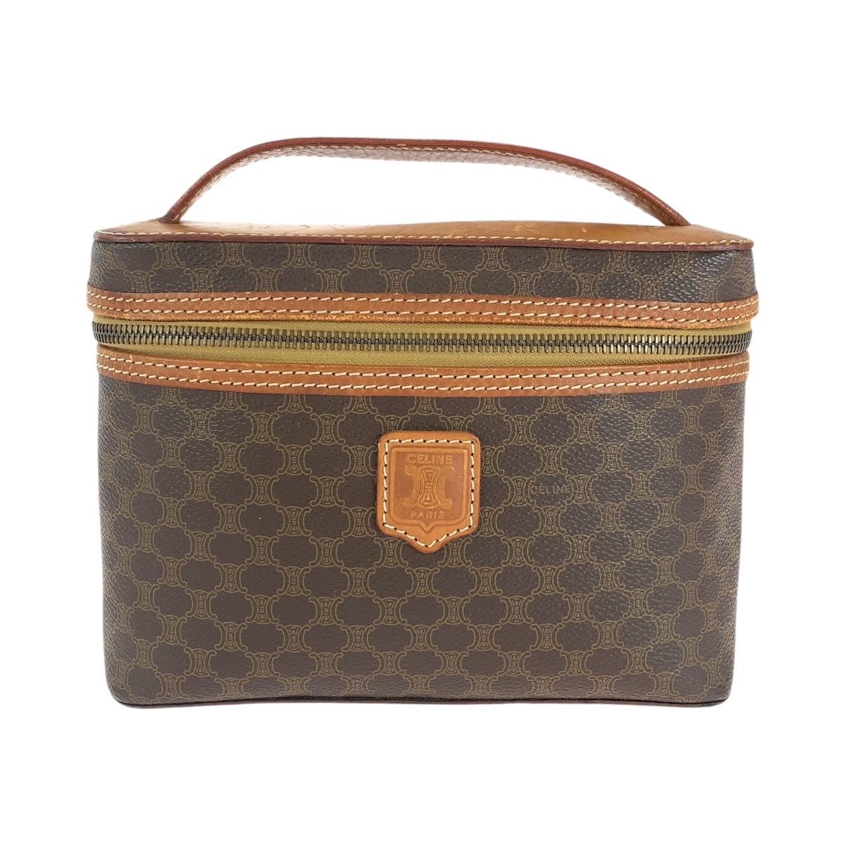 マカダム ブラウン ゴールド金具 PVC/レザー ハンドバッグ バニティーバッグ レディース 410162 9,394円