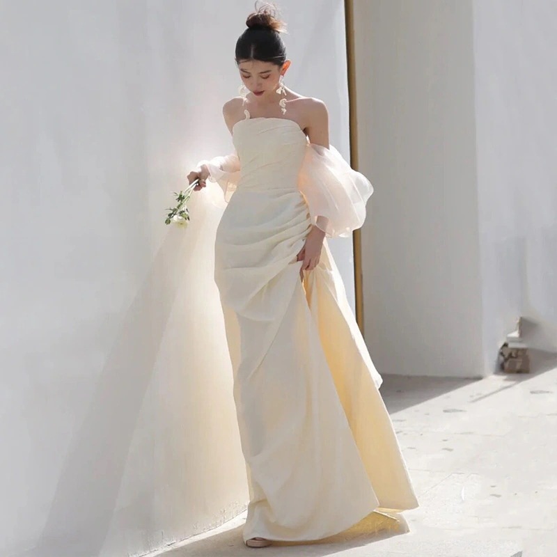 ウェディングドレス 白 結婚式 花嫁 サイズオーダーメイド可能 成人式 お呼ばれ ウェディング 演奏会 二次会 パーティードレス 前撮り ワンピース ロングドレス メガ割 46