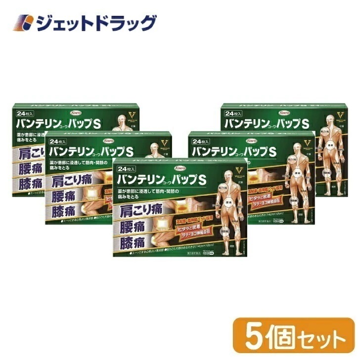 【第2類医薬品】バンテリンコーワパップS 24枚 ×5個 セルフメディケーション税制対象