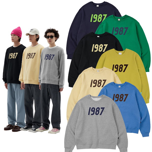 韓国人気【MMLG】兼用 MMLG SWEAT トレーナー Qoo10] 87MM 87 [Mmlg] 1987 SWEAT