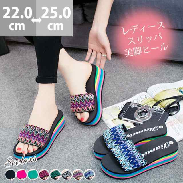 夏新作 スリッパ ヒール 厚底 夏サンダル レディース マタニティ 履きやすい ベルクロ 軽い 歩きやすい カジュアル 美脚 おしゃれ 父の