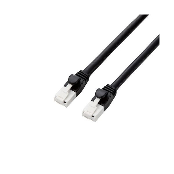 (5個セット) エレコム ツメ折れ防止LANケーブル(Cat6A) 3m GM-LDGPAT/BK30X5