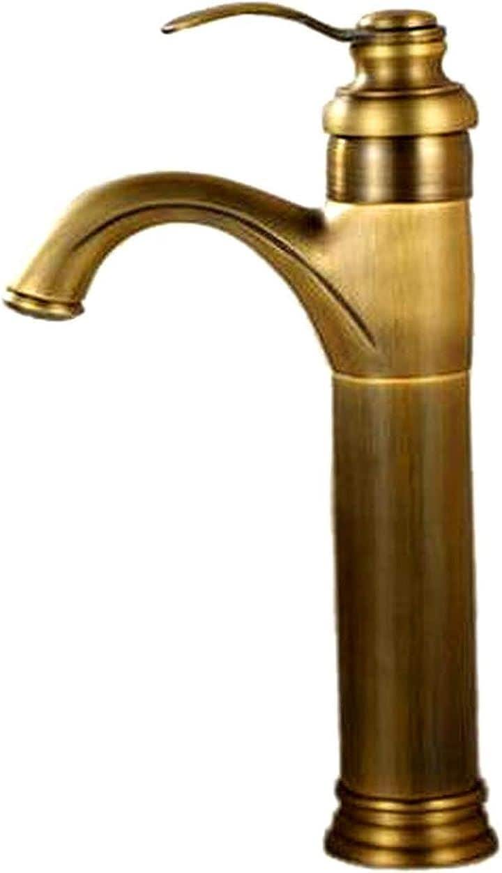 洗面用 アンティーク 混合水栓 蛇口 シングルレバー レトロ 手洗いボウル用 洗面台 水道 SK241( ロング)