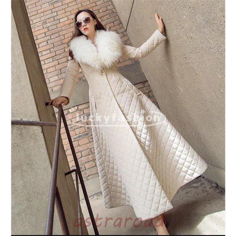 【急速出荷!】超ロングコート レディース 中綿ジャケット ロング ダウンコート アウター ファー付き スリム 着痩せ 防寒服