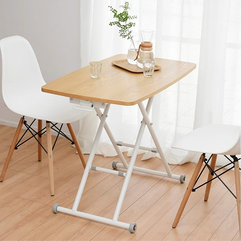 【即納】[山善] 昇降式テーブル スムーズ昇降 無段階高さ調節 キャスター付き 幅90-114.5×奥行55×高さ11.5-70cm ダイニングテーブル ローテーブル 完成品 オーク/アイボリー NG