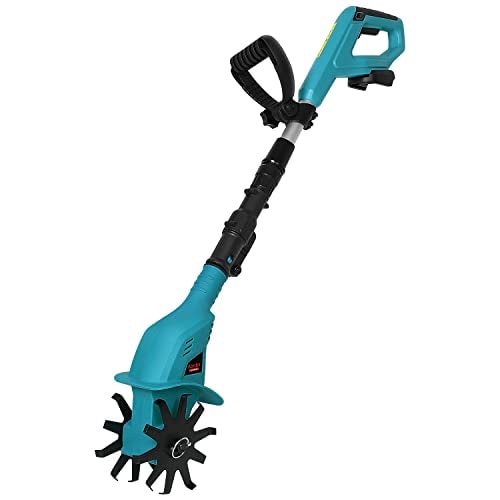 色：Blue Mrupoo 充電式耕うん機 HY-9010 コードレス ミニ耕運機 家庭用 マキタ