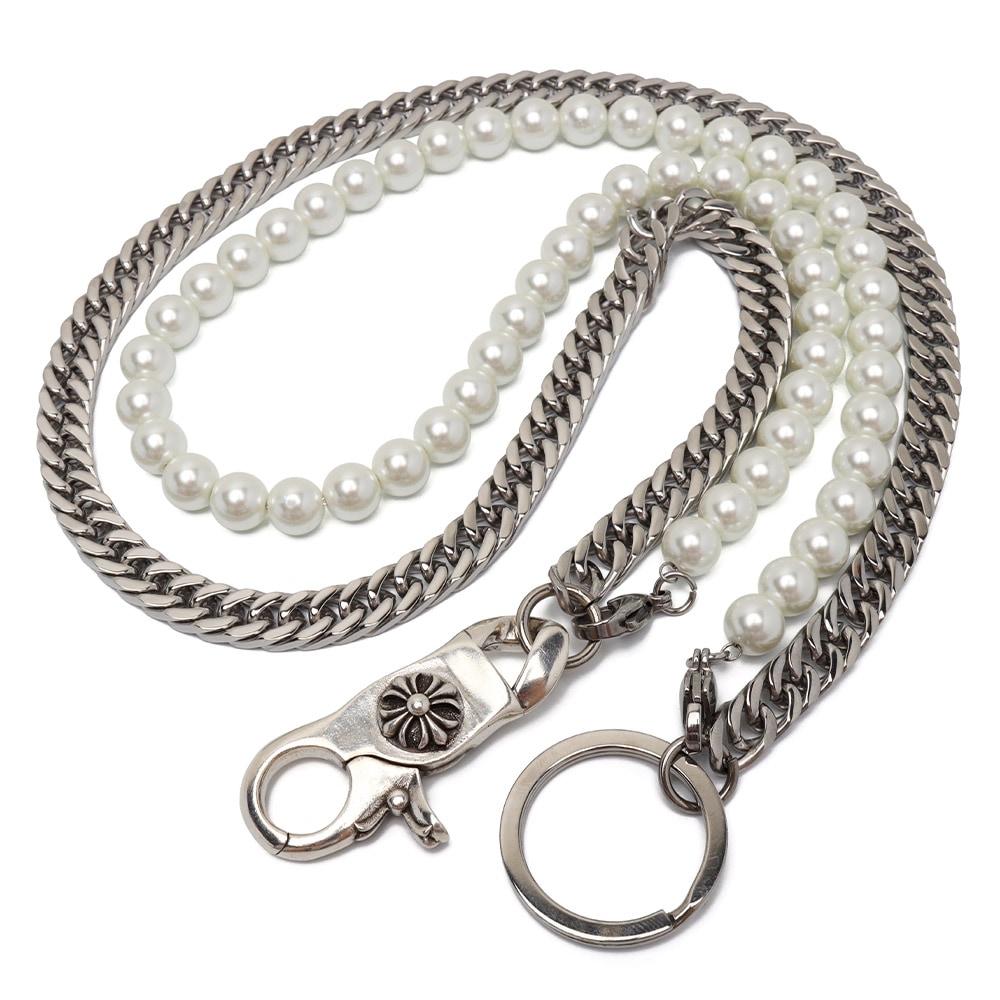 ステンレス 真珠と喜平のウォレットチェーン [wc057]