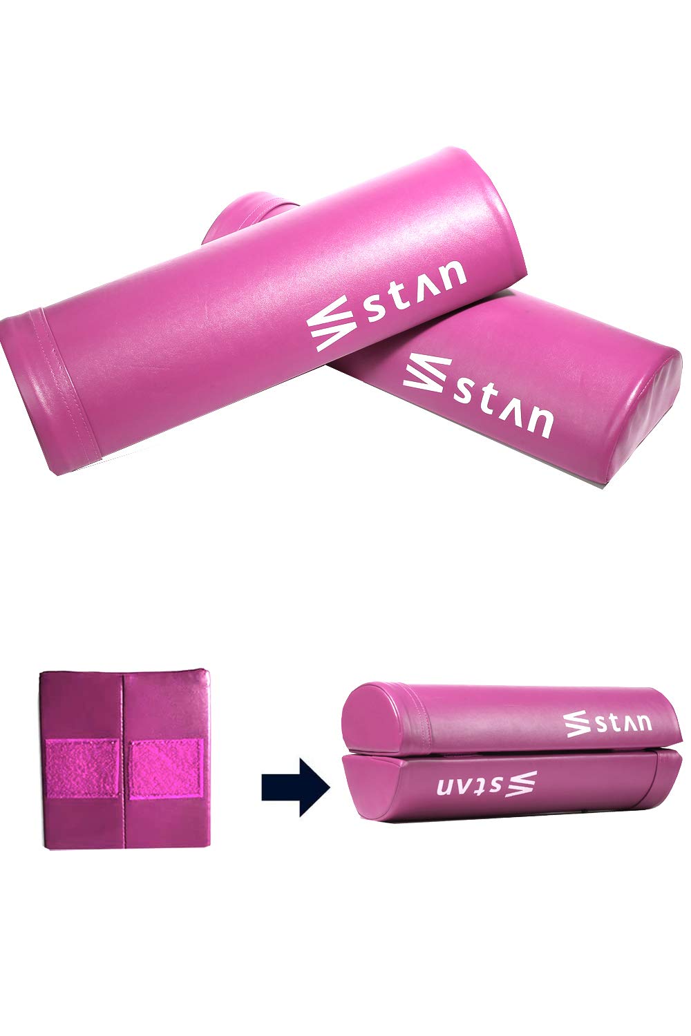 stan ストレッチ用ポール フォームローラー ハーフ ［半円にも ヨガポール にもなる2wayストレッチローラー］ (ピンク)