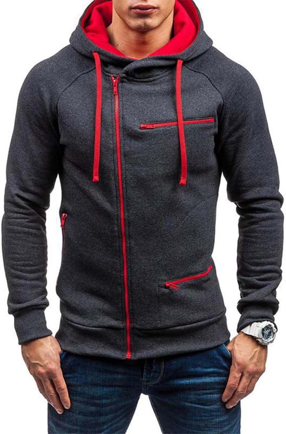 プルオーバー フード付き パーカー ジップアップ スウェットパーカー メンズ 春秋 長袖 オシャレ 無地 ポケット付き コットン シンプル 快適 通勤 スポーツ リブ裾 旅行 贈り物 原宿系