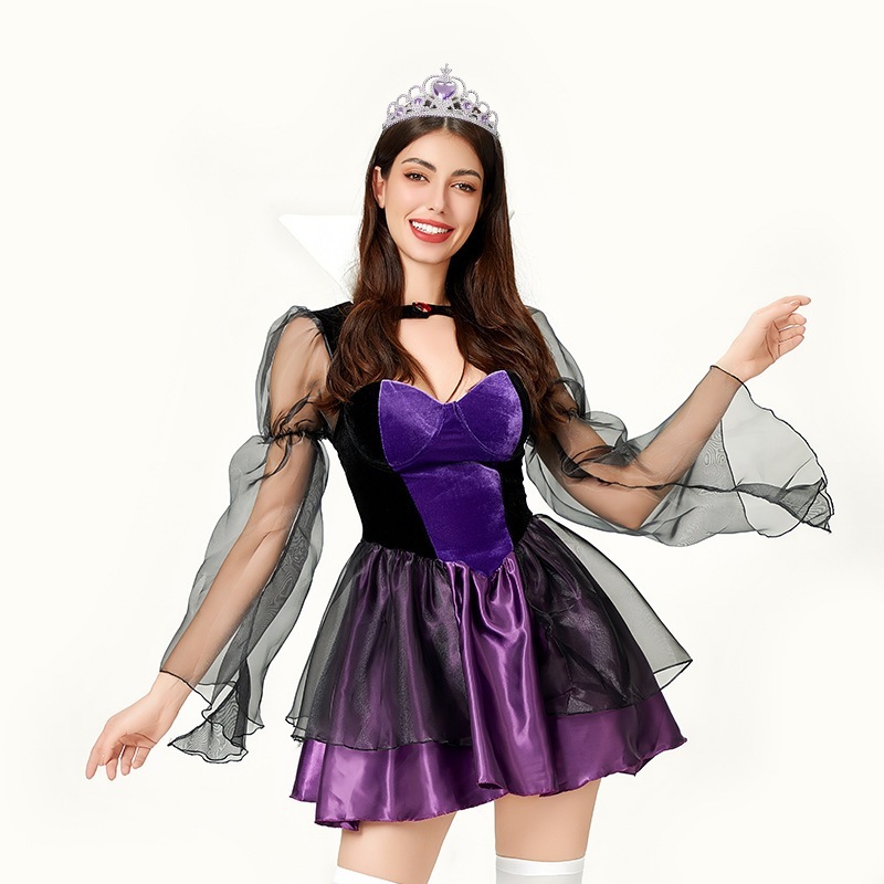 ハロウィンコスチューム レディース ワンダーランド ハートの女王 ポーカークイーン セクシー 仮面舞踏会ドレス